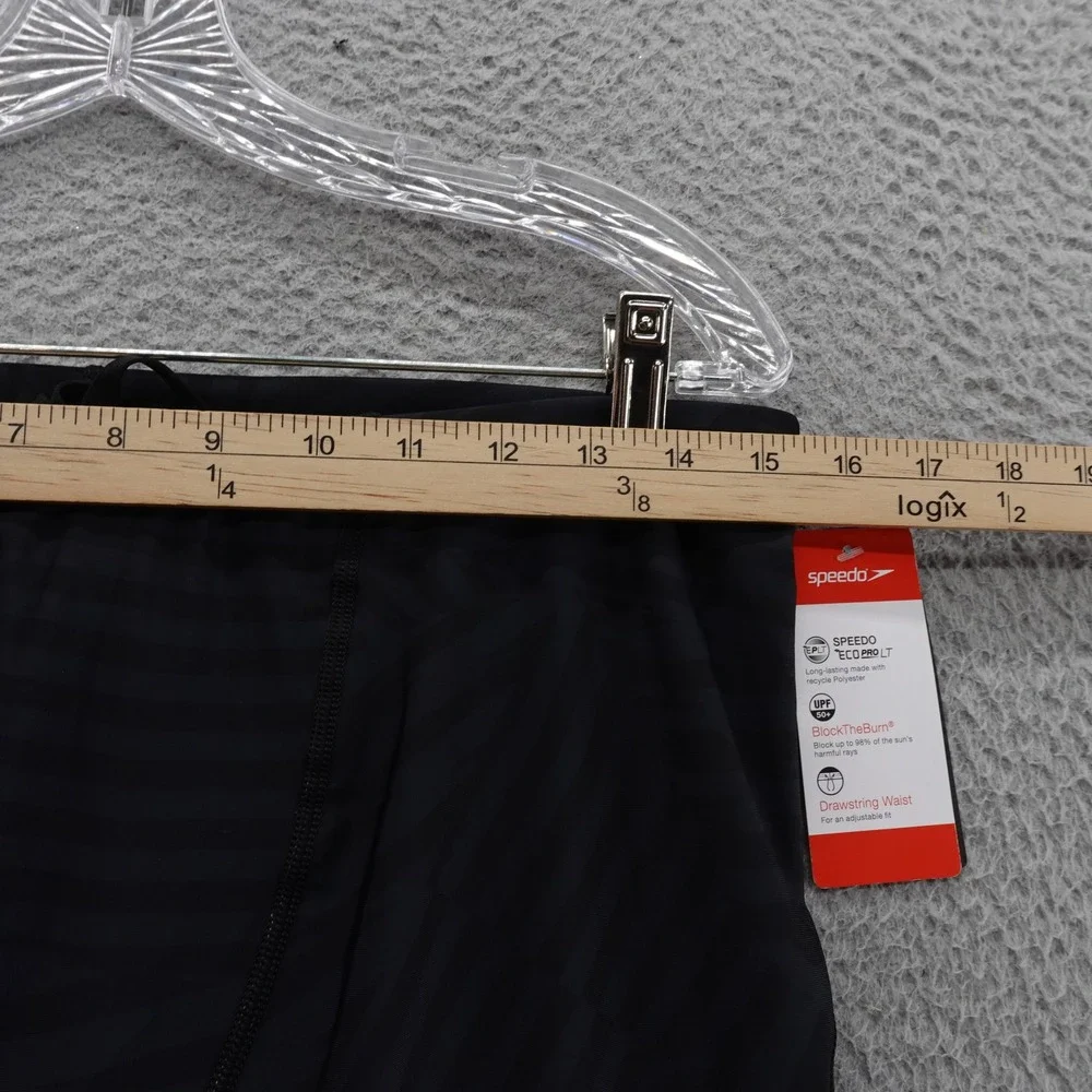 Speedo Eco Pro LT Mens Swim Shorts Size 38 Black Drawstring‎ UPF 50+ NWT